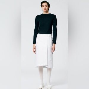 TIBI Sculpted Cotton Pitched Skirt in White, Sz 4 from SAMPLE Sale
